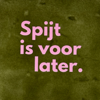 Tegeltje Spijt is voor later olijf/warmroze - YETT