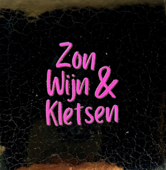 Tegeltje Zon, wijn &amp; kletsen goud/roze - YETT