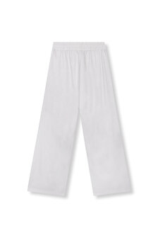 Broek Tyra high waisted beige met paarse streep aan de voorkant - Refined Department