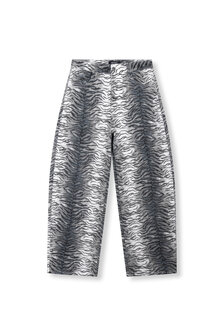 Broek Elma grijze denim balloon jeans met tijgerprint - Refined Department