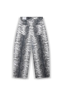 Broek Elma grijze denim balloon jeans met tijgerprint - Refined Department