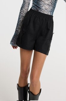 Short Mone tweedstof sterren zwart - Refined Department