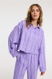 Korte blouse Saden met franjes lila - Refined Department