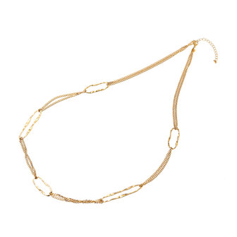 Ketting N61309-2 lang ovale rondjes goud - ​​​​​​​Day&amp;Eve