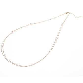 Dubbele ketting N61285-2 lang parels goud - ​​​​​​​Day&amp;Eve