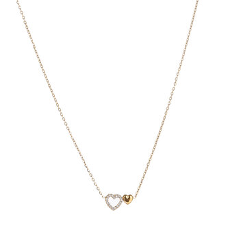 Ketting N61572-2 twee hartjes goud - Day&amp;Eve
