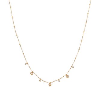 Ketting N61119-2 hartjes met steentjes goud - Day&amp;Eve