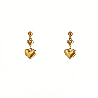 Oorbellen E61184-2 hartjes goud - Day&amp;Eve