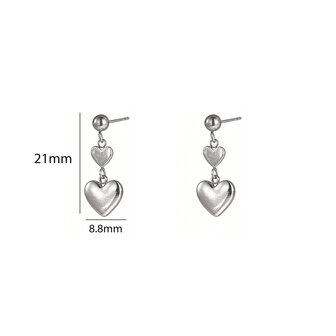 Oorbellen E61184-1 hartjes zilver - Day&amp;Eve