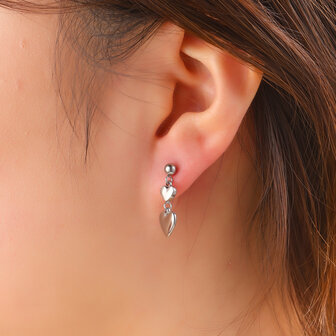 Oorbellen E61184-1 hartjes zilver - Day&amp;Eve