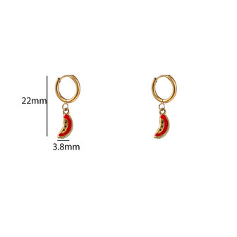 Oorbellen E61141-2 watermeloen goud - Day&amp;Eve