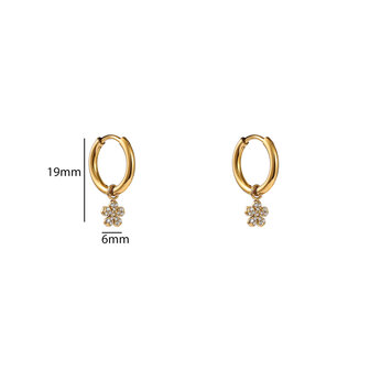 Oorbellen E61557-2 bloemetje met steentjes goud - Day&amp;Eve