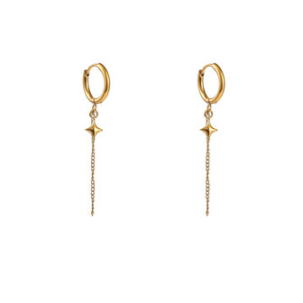 Oorbellen E61084-2 met ster en sliertje goud - Day&amp;Eve