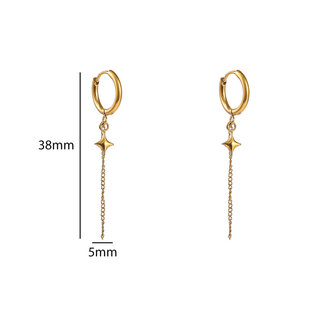 Oorbellen E61084-2 met ster en sliertje goud - Day&amp;Eve