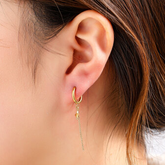 Oorbellen E61084-2 met ster en sliertje goud - Day&amp;Eve