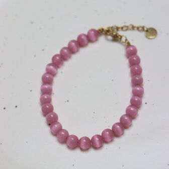 Armband K.SA.361.1 pink snake goud - Label Kiki