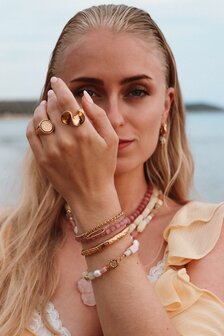 Armband K.SA.361.1 pink snake goud - Label Kiki