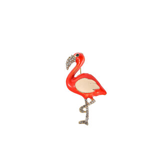 Broche BR606-2 Sparkly diamantjes flamingo - Day&amp;Eve