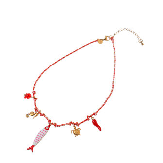 Ketting TN61442-2 rode vis tiny goud - Day&amp;Eve 