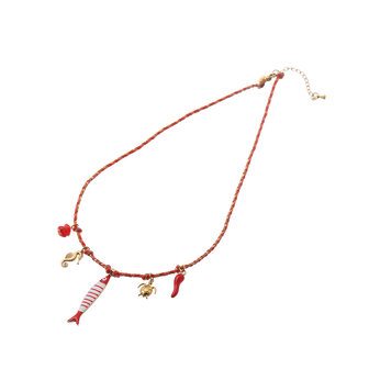 Ketting N61442-2 rode vis goud - Day&amp;Eve