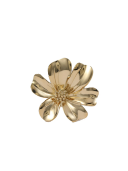 Ring grote glanzende bloem goud - Rose &amp; Camellia