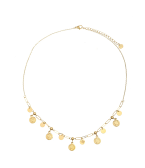 Ketting schakels met muntjes goud - Rose &amp; Camellia