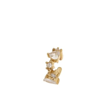 Ear cuff verschillende vormen diamantjes goud - Rose&amp;Camellia