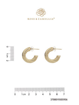 Oorbellen hoops klein gedraaid goud - Rose&amp;Camellia