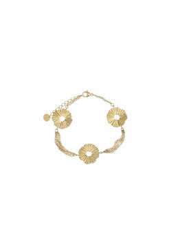 Armband drietal bloemen goud - Rose&amp;Camellia