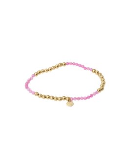 Armband kraaltjes lichtroze goud - Rose &amp; Camellia