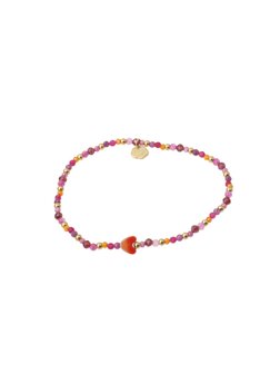 Armband kraaltjes hartje roze goud - Rose &amp; Camellia