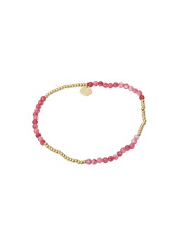 Armband kraaltjes roze en goud - Rose &amp; Camellia