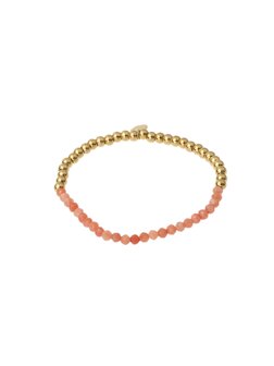 Armband kraaltjes half koraal goud - Rose &amp; Camellia