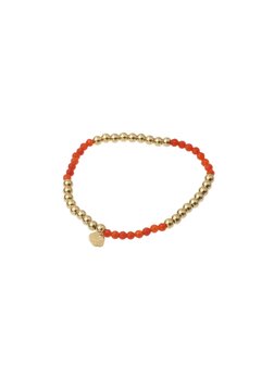 Armband kraaltjes rood goud - Rose &amp; Camellia