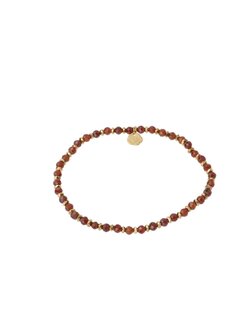 Armband kraaltjes donkerbruin en goud - Rose &amp; Camellia