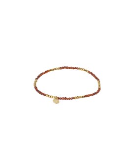 Armband kraaltjes bruin goud - Rose &amp; Camellia