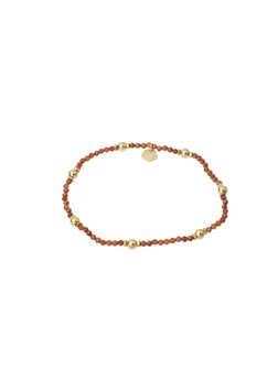Armband kraaltjes bruin en goud - Rose &amp; Camellia