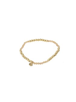 Armband kraaltjes mat champagne goud - Rose &amp; Camellia