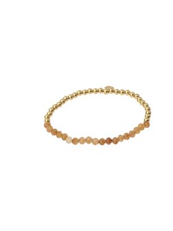 Armband kraaltjes half lichtbruin goud - Rose &amp; Camellia