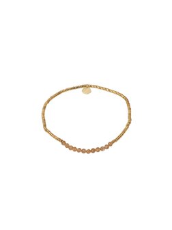 Armband kraaltjes lichtbruin goud - Rose &amp; Camellia