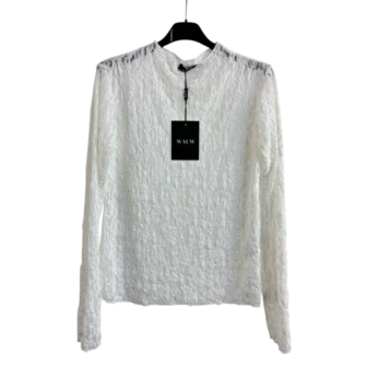 Kanten top met lange mouwen wit