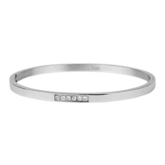 Bangle Emily plat met steentjes zilver - Kalli
