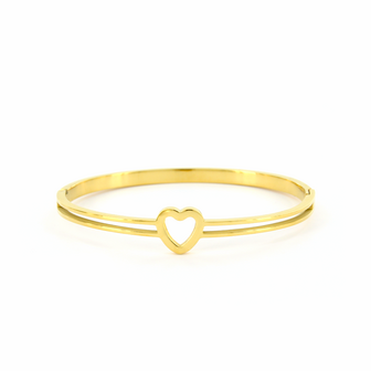 Bangle Giselle open hartje goud - Kalli