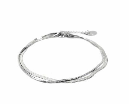 Armband dubbel slangen Mina zilver - Kalli