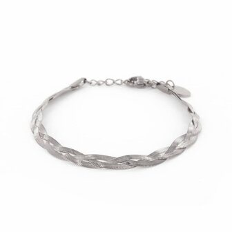 Armband dubbel slang Veena zilver - Kalli