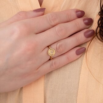 Steentje Daisy crystal goud TMH9 twisted  - Melano