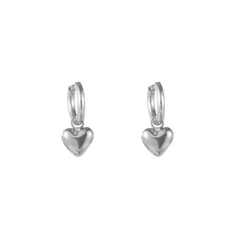 Oorbellen E1799-1 ringetjes met bol hartje zilver - Day&amp;Eve