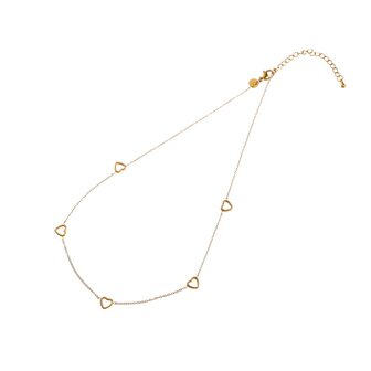 Ketting N4479-2 hartjes bewerkt goud - Day&amp;Eve