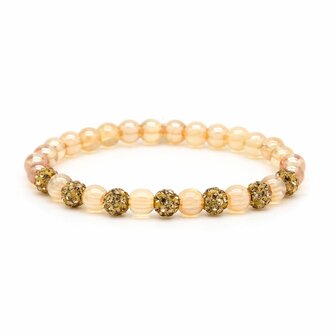 Armband spiral Janice elastiek gold crystal XS - Karma