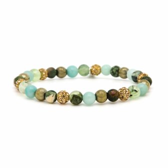 Armband spiral Willow elastiek gold crystal XS - Karma